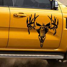 1pc Deer Head Skull Car Sticker, Suitable For Off-Road Vehicles, SUVs