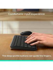 Logitech MK251 Keyboard And Mouse Set, Bluetooth Wireless Keyboard, Office Keyboard For Laptops, Phones, Macs, Tablets, And IPads, Compact Design With Stand (K251+M196) - White - View 3