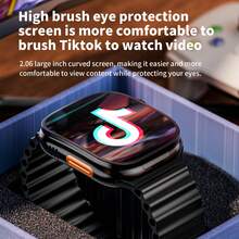 LOKMAT Smartwatch con pantalla AMOLED curva de 2.06 pulgadas, compatible con tarjeta SIM 2G/3G/4G/5G, botón giratorio de 180°, cámara HD, Wi-Fi, acceso a internet, descarga de aplicaciones, monitoreo de frecuencia cardíaca y oxígeno en sangre, reloj inteligente Android