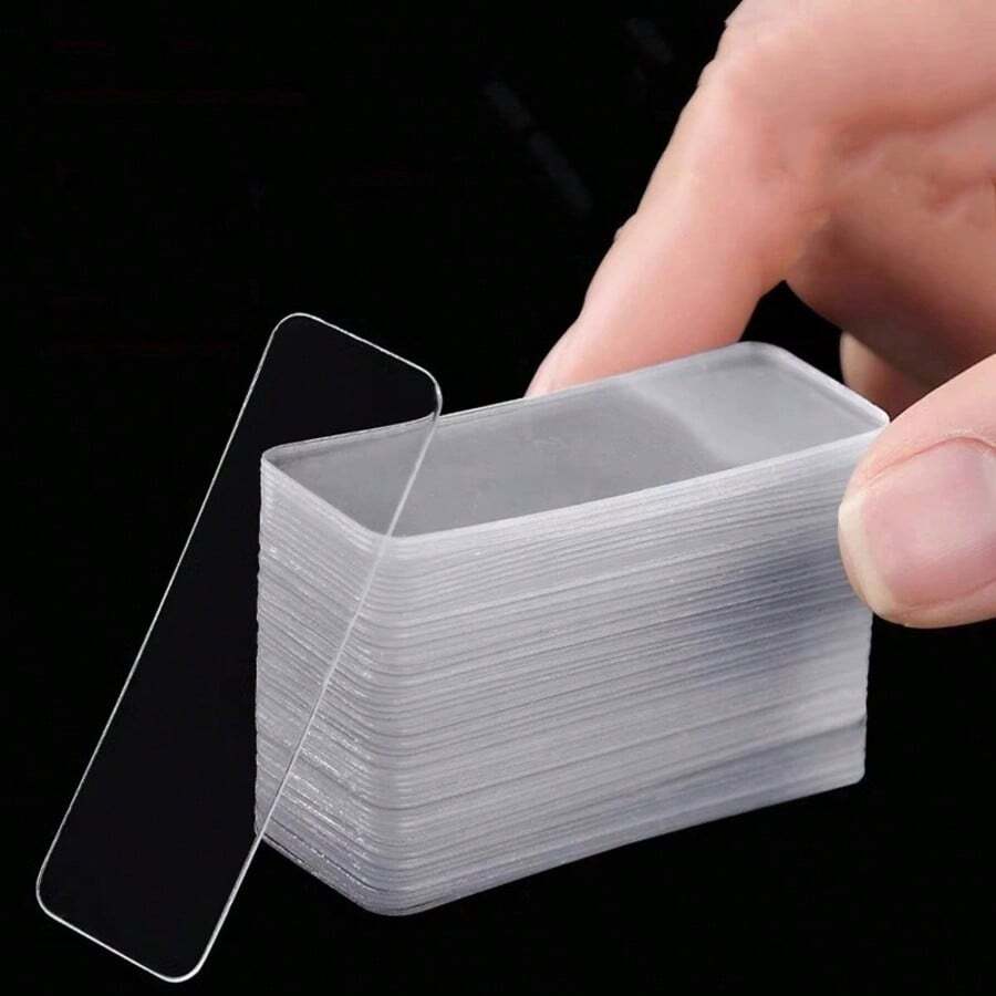 60 piezas/Caja Cinta adhesiva doble cara reutilizable - Impermeable, sin rastro, removible y de uso múltiple - Ideal para paredes de fotos, carteles, citas del Año Nuevo Lunar, pisos y alfombras. Cinta adhesiva doble cara nano, impermeable, removible y transparente - Esencial para citas del Año Nuevo Lunar, cinta adhesiva doble cara reutilizable para la cocina, papel tapiz autoadhesivo - Estilo aleatorio - Ver 1