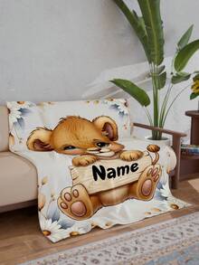 1 Peça Cobertor Personalizado com Nome para Cama, Multiuso para Sala de Estar, Sofá, Praia, Camping, Animal de Estimação, Cobertor de Roupa de Cama com Texto Personalizado para Família/Animal de Estimação/Casal, Presentes de Aniversário, Presente para Amigo, Presente para Ela, Presente para Filho/Filha, Decoração de Quarto, Aconchegante - Estilo 1 - Visão 4