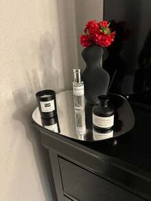 1 pièce Plateau de miroir de coiffeuse asymétrique, plateau de coiffeuse de salle de bain, plateau organisateur de bijoux, plateau de rangement de maquillage et cosmétiques, plateau de décoration pour la maison, cadeau pour femmes et filles