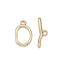 1set Stainless Steel Wave-Shaped OT Clasp Set, Minimalist OT Connector Clasp For Bracelets/Necklaces DIY Jewelry Making