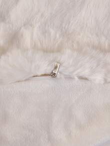 1 pieza Funda de cojín decorativo de piel de imitación blanca (relleno no incluido), funda de cojín de franela moderna y suave, con cierre de cremallera, adecuada para el hogar, el sofá, la sala de estar - Blanco - Ver 7