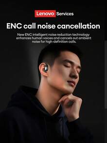 Lenovo LE505 Bluetooth Earphones, Hanging Ear Style, Surround Sound, Low Latency Gaming, Long Battery Life, Noise Cancellation, Bluetooth 6.0, Directional Audio, Open-Ear Design, Wireless For Smartphones & Computers - Multicolor - View 6