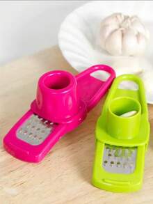 1 pieza Verde/2 piezas Rosa Molinillo de ajo mini, prensa de ajo creativa, machacador de ajo manual para la cocina, utensilios de cocina verdes, herramientas para picnic y barbacoa al aire libre