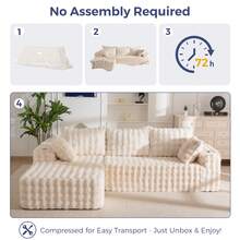 MAXYOYO 104" Modular Sectional Sofa With L-Shaped Chaise,Modern Boneless Cloud Feel Plush Couch For Living Room,Apartment And Home Theater,No Assembly Required - Màu be - Xem 11