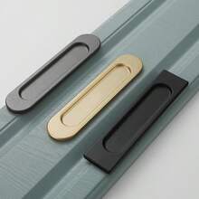 2 tay nắm cửa trượt kiểu chuồng trại - Tay nắm cửa trượt không cần khoan, phù hợp với cửa kính phòng tắm, phụ kiện nội thất ẩn, lắp đặt dễ dàng, phụ kiện phòng tắm hiện đại | Tay nắm cửa trơn tru | Tay nắm vận hành trơn tru, phụ kiện phòng tắm - Nhiều màu - Xem 4
