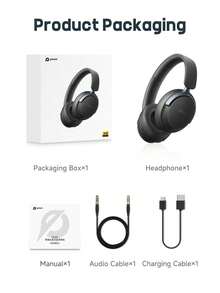 PICUN NC60 Hybrid Active Noise Cancelling Headphones, Dynamic Head Tracking, 130Hrs Playtime, Wireless 5.4 Over Ear Headphones, 0.02s Low Latency Gmaing Mode, 48dB Adaptive Noise Cancelling, Foldable & Lightweight Wear Headphones For Travel, Home