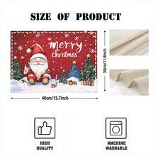 1 set/1 pièce/4 pièces/6 pièces Vaisselle avec motif de lutin et sapin de Noël, vaisselle thermoprotectrice, vaisselle en polyester lavable en machine, vaisselle de protection, décoration centrale, décoration quotidienne pour le salon familial, convient pour la décoration de rassemblement de groupe