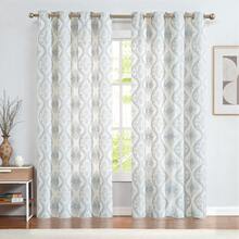 Vangao 2 Pcs Boho Linen Curtains For Living Room Embroidered Design Window Curtains Light Filtering Flax Linen Blend Window Treatments Set Gorgeous French And Vintage Look Curtain Panpel Great Quality Drapes - 藍色 - 查看 2