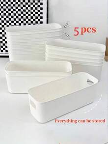 10 cajas de almacenamiento de plástico ABS blanco - Apilables, versátiles, adecuadas para artículos esenciales en hogares, dormitorios, escuelas y oficinas, caja de almacenamiento multifuncional, combinación de cajón de tocador de plástico transparente Caja de organización de cajones, caja de almacenamiento de tocador transparente y versátil