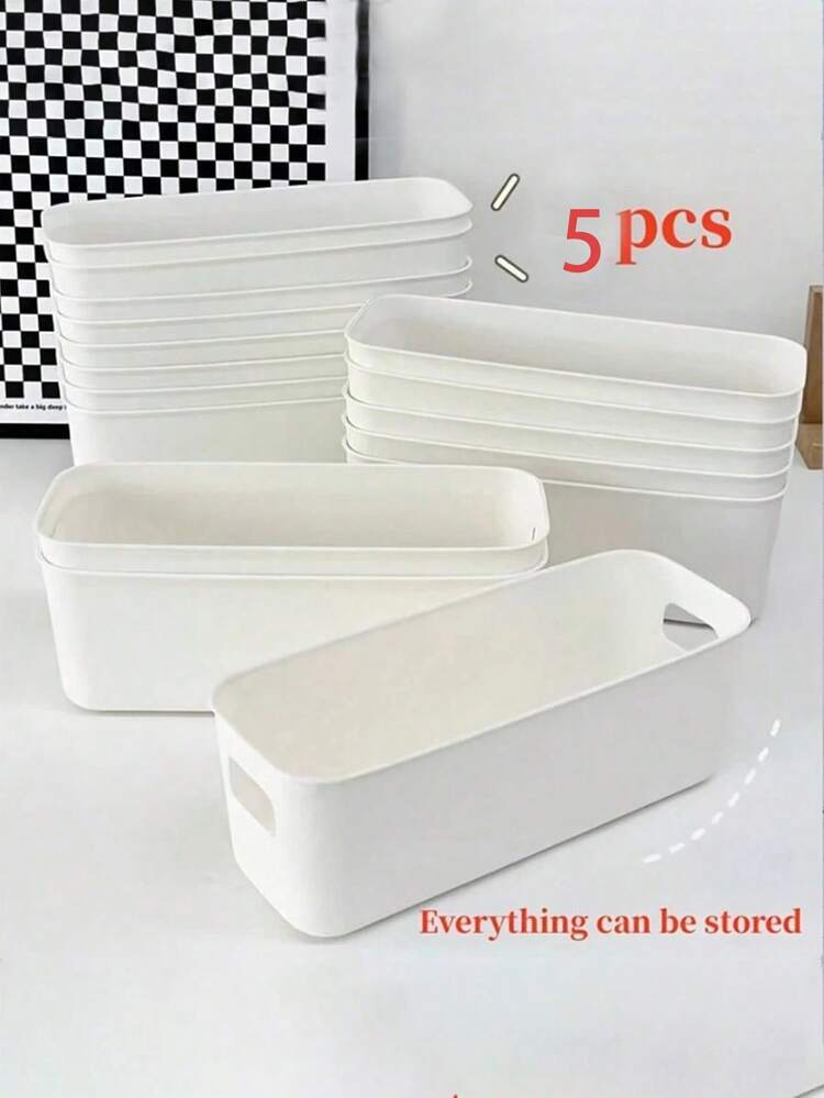 10 个白色 ABS 塑料收纳盒套装 - 可堆叠、用途广泛、适用于家庭、宿舍、学校和办公室的必需物品、多功能收纳盒、抽屉式桌面化妆品收纳盒组合透明塑料抽屉式组织多功能、透明梳妆台收纳盒 - 彩色 - 查看 5