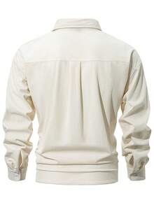 男士休闲时尚日常百搭条纹衬衫，长袖上衣