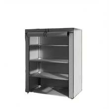 8/10-Layer Shoe Rack With Non-Woven Cover, Easy To Assemble, Portable Shoe Cabinet, Can Store 27-35 Pairs Of Shoes, Suitable For Various Scenes Such As Entrance, Suitable For Sneakers, High Heels And Boots - 灰色5層 - 查看 1