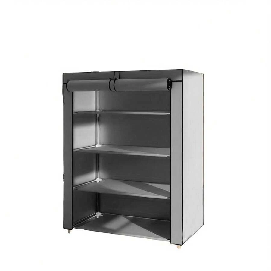 8/10-Layer Shoe Rack With Non-Woven Cover, Easy To Assemble, Portable Shoe Cabinet, Can Store 27-35 Pairs Of Shoes, Suitable For Various Scenes Such As Entrance, Suitable For Sneakers, High Heels And Boots - 灰色5層 - 查看 1