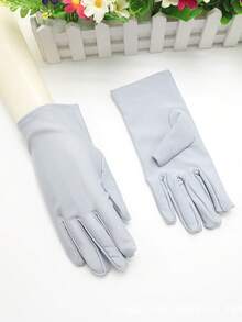 A Pair Of 22cm Milk Silk Elastic Short Riding Gloves, Suitable For Clothing Cosplay, Performances, And Fashion Decoration Holiday Gloves Christmas