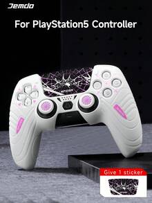 3 件/套：1 个蜘蛛网设计 PlayStation 5 控制器保护套 + 1 对蜘蛛网操纵杆帽，适用于游戏手柄保护套、控制器按钮帽、游戏配件、防滑、防汗、防尘、防刮、增强抓地力、改善游戏体验、万圣节礼物 - 彩色 - 查看 13