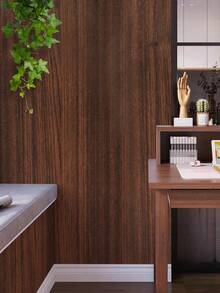 1 rolă de tapet vinil autoadeziv cu model maro de lemn, tapet detașabil autocolant impermeabil pentru bucătărie, baie, dormitor, living, blat, mobilier, decor interior și renovare, tapet, autocolante de perete, decor de cameră, tapet, autocolante de perete, decor dormitor, decor bucătărie