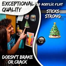 1pc Cute Christmas Tree Fridge Magnet - 3.15 Inch Colorful Decorative Star Top Smiling Face, Acrylic Holiday Decor Suitable For Refrigerator, Kitchen, Door - Christmas New Year Gift, 2D Flat