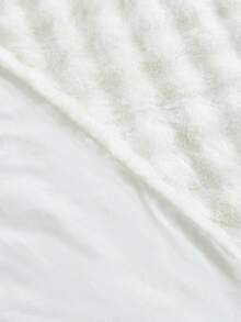 1pc White Warm Plain Cozy Rabbit Fur Plush Blanket Luxury Fluffy Long Plush Blanket Bedding Throw Soft And Comfortable Couches Blankets For Home, For Sofa, Living Room Domitory Bedding Back School Bedding - Beige - View 4