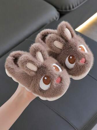 1 par söta kanindesignade tofflor för barn