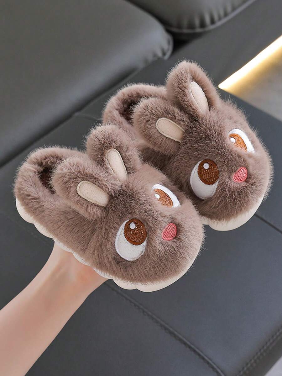 1 双儿童可爱兔子图案一脚蹬家居拖鞋