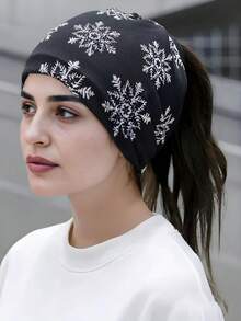 多功能颈部保暖器、女士冬季围脖、双面围巾、扭纹头带、拉法帽 - 彩色 - 查看 21