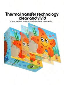 Wooden Block Puzzle Toddler 1-3-5 Years Kid Montessori Learning Games Educational Interactive Toys, Preschoolers Cube Puzzle