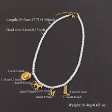 1 pezzo Nuova collana classica con ciondolo a forma di stivale da cowboy, iniziale, cappello e cavallo, con perle finte, per donna