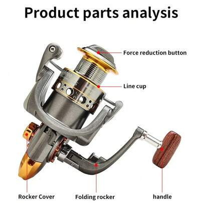 1pc Spinning Fishing Reel 5.2/1 Gear Ratio All Purpose Fishing Spinning Reel CNC Metal Spool For Saltwater And Freshwater