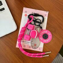 Breloc brățară țesută cu gantere pentru tenis, lucrat manual, accesoriu cu pandantiv pentru cheie de mașină, folosit pentru cadouri de Halloween și accesorii de agățat rucsac, decorațiuni de sărbători, cadouri de petrecere, brelocuri unice, bijuterii creative, țesut durabil, brățări lucrate manual, breloc pentru tenis, obiecte decorative mici, potrivit pentru pasionații de Halloween și colecționarii de accesorii.