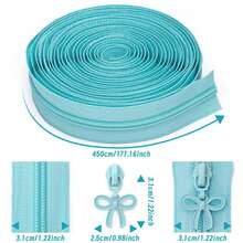 1 套 - 177.16 英寸拉链，带 10 个蝴蝶拉链头，多色拉链，带配套蝴蝶拉链头，适用于服装、箱包、手工 DIY、缝纫替换 - 套裝 - 查看 5