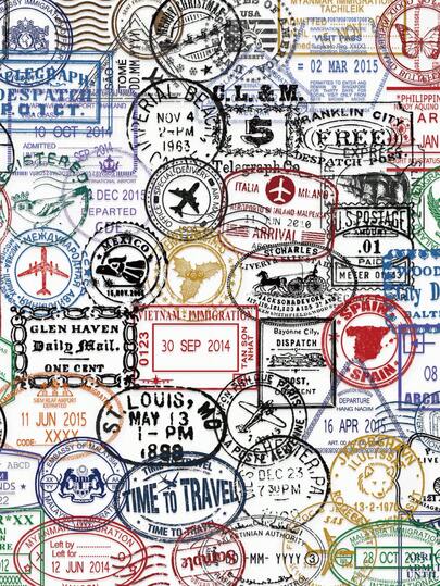 60张透明邮票贴纸，复古旅行邮票贴纸，装饰贴纸套装，剪贴簿贴纸，防水乙烯基贴纸，散装，适用于水瓶、滑板、行李箱、笔记本电脑、保险杠、主题派对用品