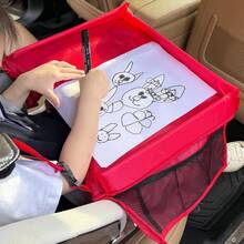 1 Child Car Seat Travel Table, Multifunctional Storage Vehicle Storage Tray, Suitable For Airplanes, Cars And Family Outings