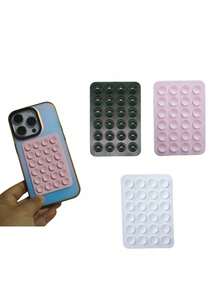 1pc Silicone Suction Cup Phone Case Stand, Octobuddy Sticky Phone Holder, Suitable For Smartphones - Multicolor - View 4