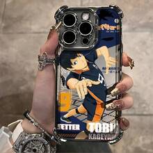 Funda Elegante para con Diseño de Haikyuu, Compatible con 16 Pro, 16 Pro, 16 Plus, 15 Pro, 15 Pro, 14 Pro, 14 Plus, 13 Plus, 13 Pro, 12 Plus, 12 Pro, 11 y 11 Pro.Carcasa Trasera Semi-Transparente Antigolpes con un Look Creativo y de Alta Gama.¡Protege tuóvil con estilo y un toque de Kageyama!Funda Práctica, Carcasa17   17promax - Plateado - Ver 2