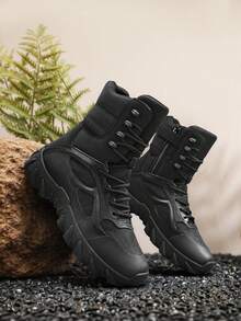 Botas de Trabalho de Inverno Masculinas, Botas de Neve de Deserto Respiráveis e Duráveis para Caminhada ao Ar Livre, Botas de Neve de Cano Alto Unissex Tamanho 36-46 com Forro Extra Quente