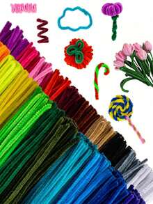 100pcs Fluffy Cleaning Sticks, Soft Fuzzy Craft Sticks Suitable For DIY Flower Bouquets, Floral Arrangements, Children's School Art Projects, Party Decorations, Graduation, Weddings, Birthday Gifts, Mother's Day, Christmas And Other Holiday DIY Crafts - Red Series - View 8