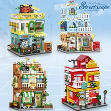 Urban Street Scene Building Blocks Puzzle Assembly Hamburger Shop Coffee Shop Desktop Decor Gift For Boyfriend Christmas Gift Birthday Gift - Multicolor - View 7