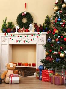 2 个圣诞绒球，白绿红绒球花环，圣诞节 DIY 圣诞装饰，创意工艺品装饰，可爱悬挂毛毡球红白绿绒球珠饰串横幅花环教室家庭墙壁派对悬挂花环横幅，适用于圣诞派对装饰道具，节日装饰，圣诞树悬挂装饰，家庭墙壁悬挂装饰 - 彩色 - 查看 3