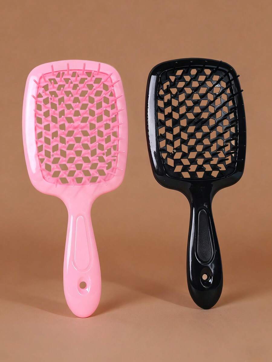 Bộ 2 lược lớn thoáng khí dùng được cả khi ướt và khô, dễ dàng gỡ rối tóc xoăn, làm mượt tóc xơ rối, nhẹ và dễ mang theo, phù hợp với mọi loại tóc, món quà lý tưởng cho các bạn gái, nhiều màu sắc để lựa chọn, bộ dụng cụ tạo kiểu tóc, dụng cụ tạo kiểu tóc - Nhiều màu - Xem 1