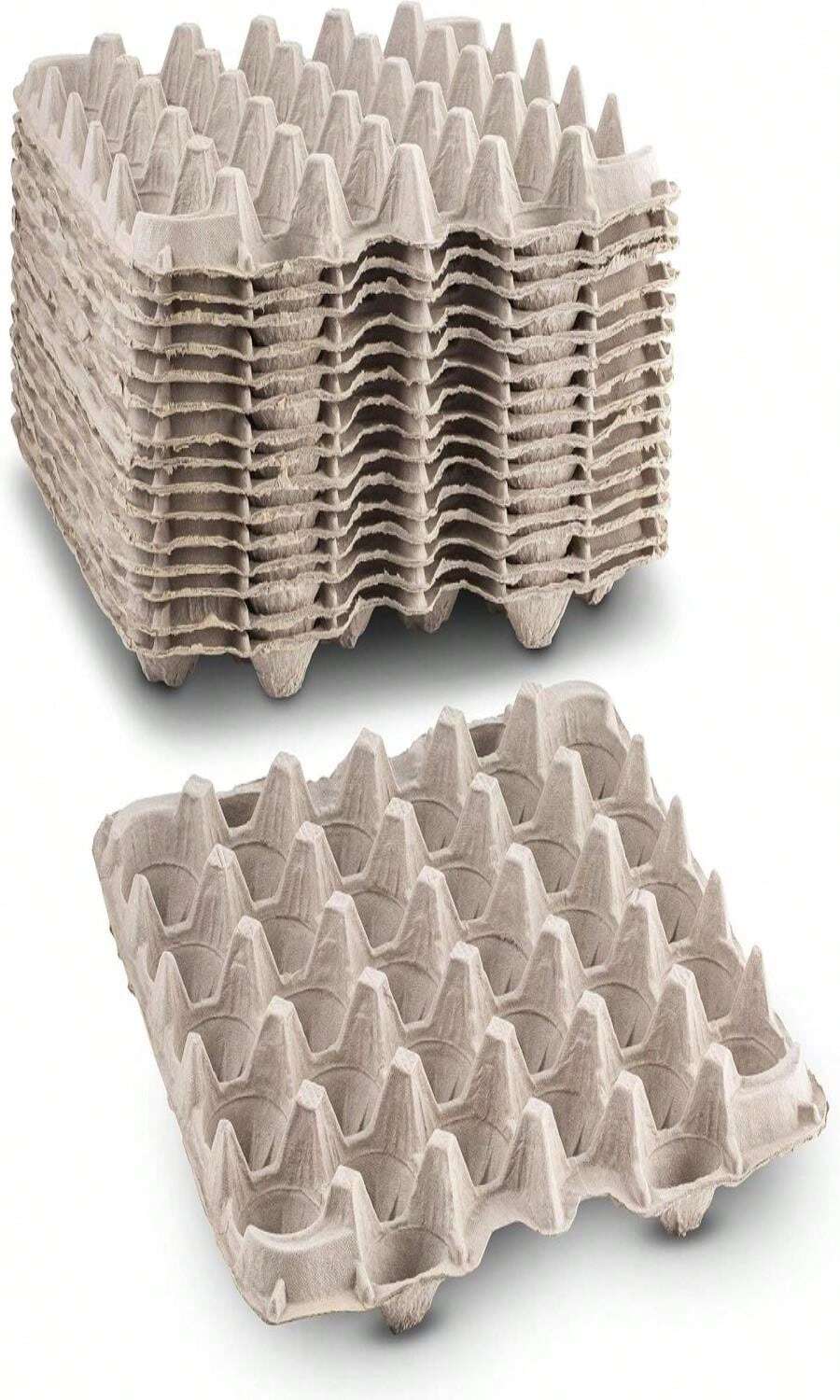 MT Products Pulp Fiber Egg Flat Cartons Holds 30 Eggs - Egg Crate For Chicken Farm - Made In The USA - MàuA - Xem 1