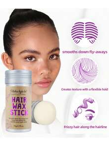 2支/1支造型蜡棒，适用于控制自然卷发或假卷发和不对称发际线，不油腻，适用于卷发和发际线造型，造型蜡棒（瓶贴随机）乳白色，便携式发梳，梳子，美发工具，节日，配饰，母亲节，父亲节，旅行必备，头发，节日必备。 - 均碼 - 查看 2