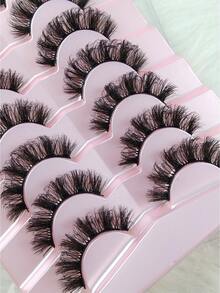 Hinarin 7 Pairs Russian Curl False Eyelashes Russian DD Curly Extension Volume Lifting Look Wispy Soft Faux Mink Fake Eyelash Strips For Festivals Parties Gifts - russian strip lashes - View 6