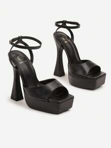 Women's Platform Heels Sandal - Heel - Evening/Party - Summer - Black - View 5
