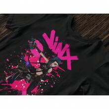 Playera League Of Legens, Jinx,calidad Tela E Imagen 100% . - Negro - Ver 3