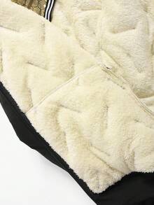 1 Stück Herren minimalistische, bequeme Jacke mit Reißverschluss, Kontrast-Farbdetails, thermisch gefüttert, Kordelzug-Kapuze, Lässig, für Herbst/Winter