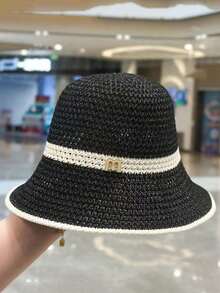 1PC Summer Women's New Sun Protection Hat Straw Woven Sun Hat Casual Washbasin Hat Travel Outdoor Summer Cool Hat - Multicolor - View 2