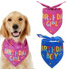 2 pezzi Bavaglini per cani per compleanno, accessori per cani, bavaglini per cani maschi per compleanno, sciarpa triangolare, adatto per cani di taglia media e piccola, forniture per feste di compleanno per animali domestici